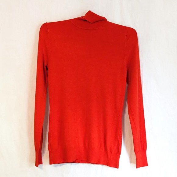 twik by SIMONS - Women's fitted orange turtleneck sweater, size MEDIUM - Picture 2 of 7